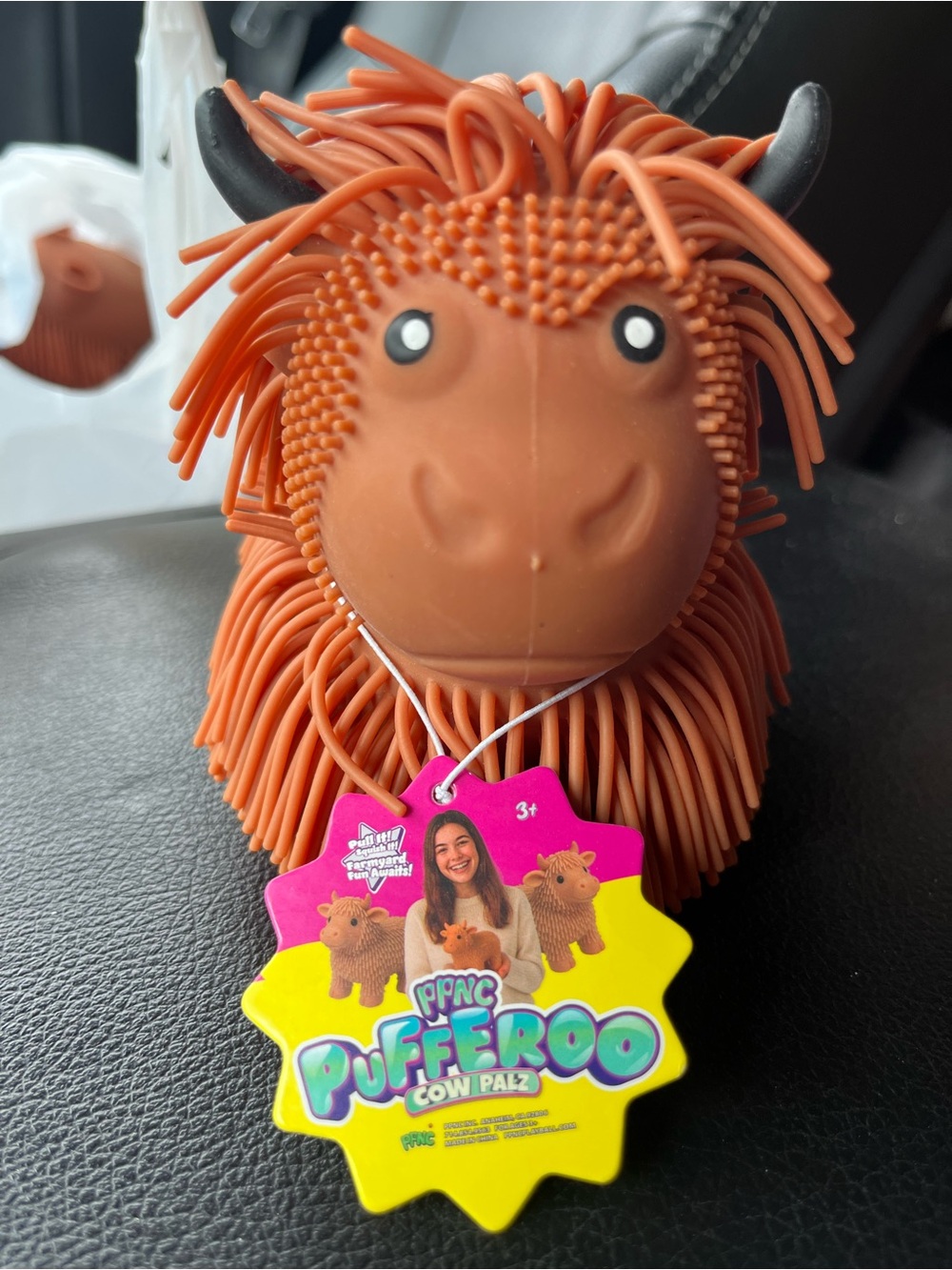 Pinc Pufferoo Cow Palz Orange Sensory Plush